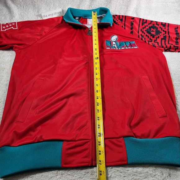 Starter Red Michael Strahan NFL Super Bowl LVII Embroidered Track Jacket Sz L - Picture 4 of 14